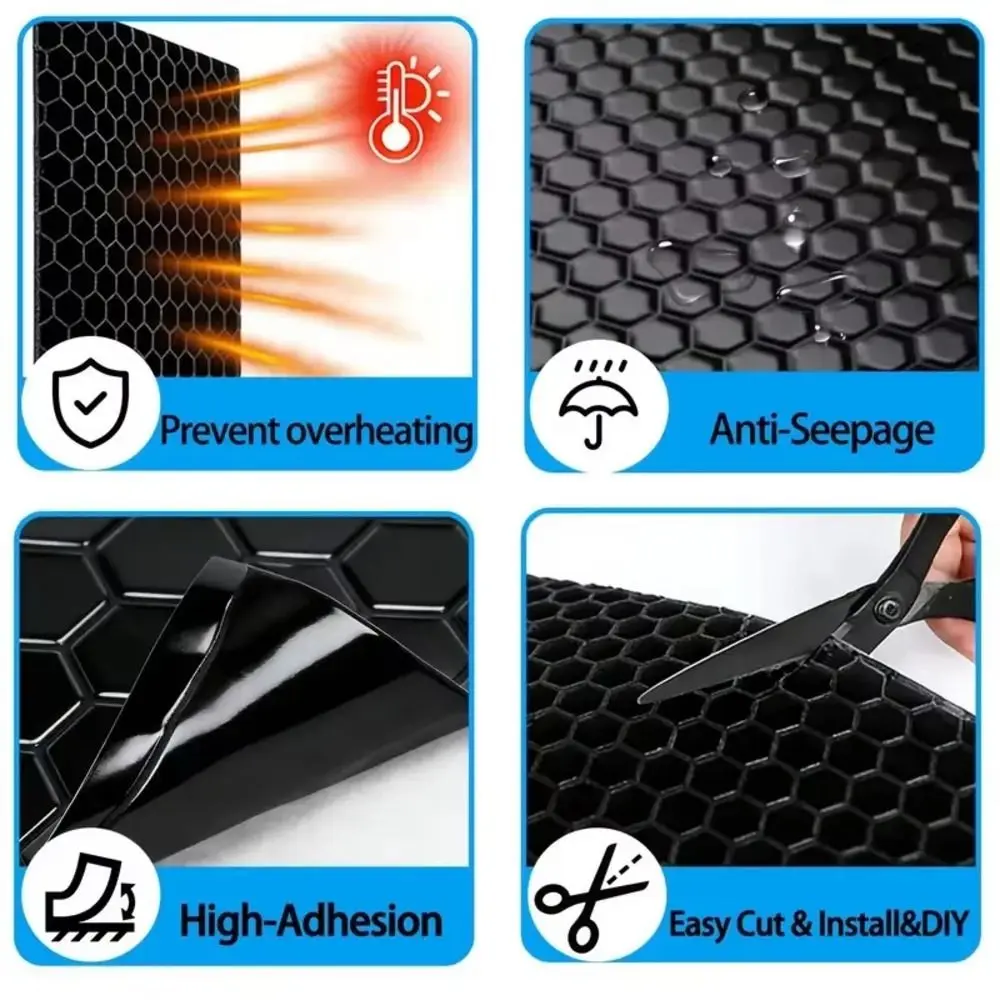 1Pcs 20x10cm Butyl Rubber Damping Board Butyl Rubber Composite Aluminum Foil Coated Noise Insulation Mat Black Self-Adhesive