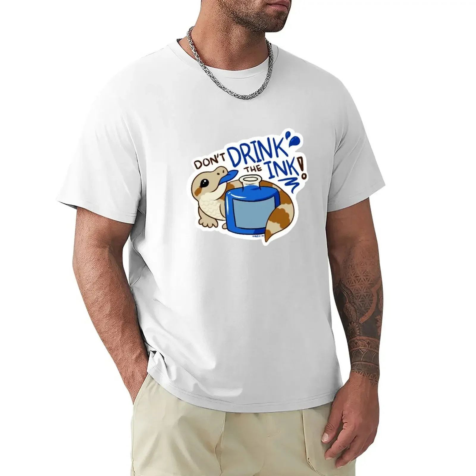 

Don't Drink the Ink! Blue-Tongued SkINK T-Shirt anime figures cute clothes mens graphic t-shirts pack