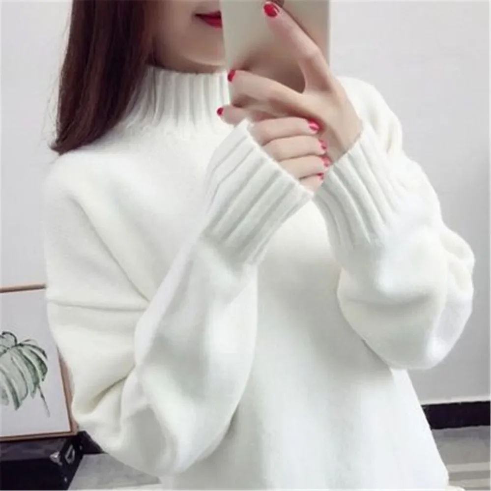 Mode Rollkragenpullover Frauen 2024 Herbst Winter Pullover Jumper Pull Femme Streetwear Beiläufige Gestrickte Pullover PZ3455
