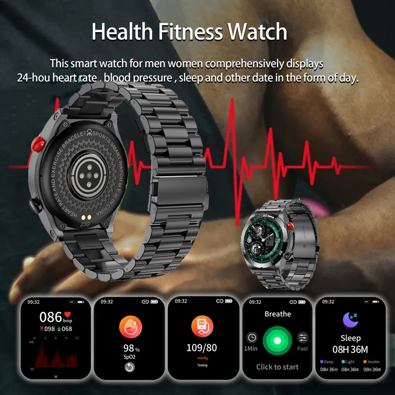 GEJIAN 2026 New Smart Watch For Men AMOLED1.43-inch NFC Heart Rate Monitoring Bluetooth Call GPS Trajectory Women's Smartwatc