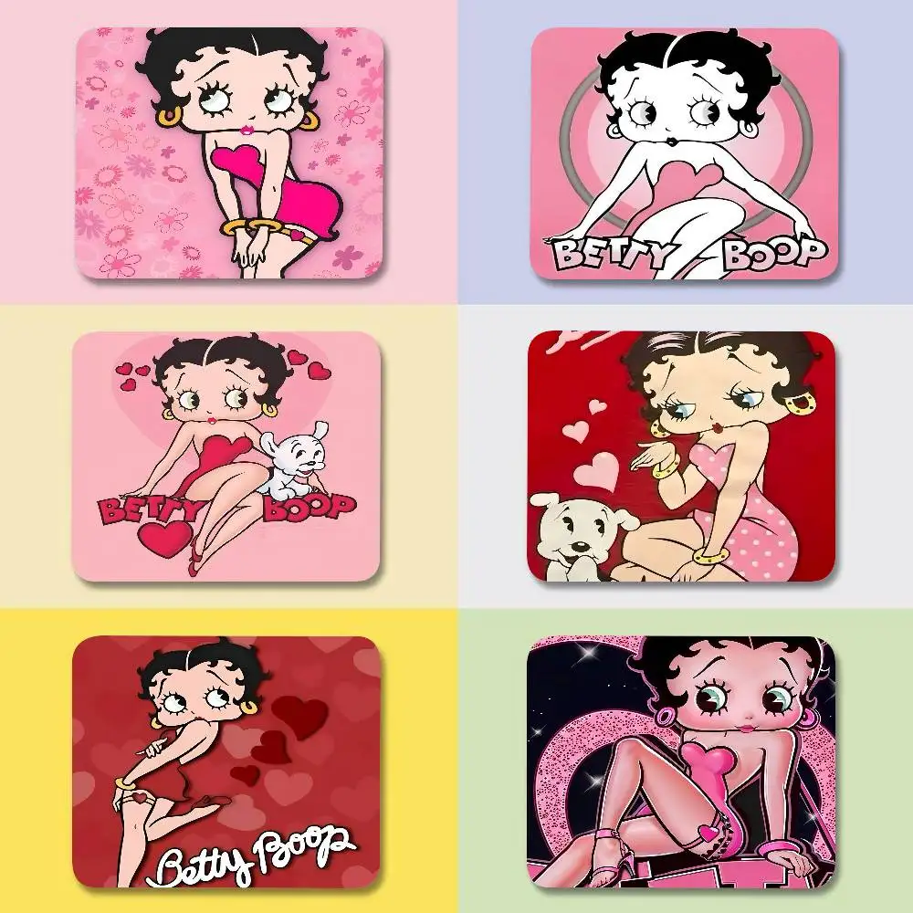 

Красивый мультяшный коврик для мыши B-Betty B-Boop, маленький коврик для игрового стола, коврик для клавиатуры, подушка для ноутбука, нескользящий настольный коврик