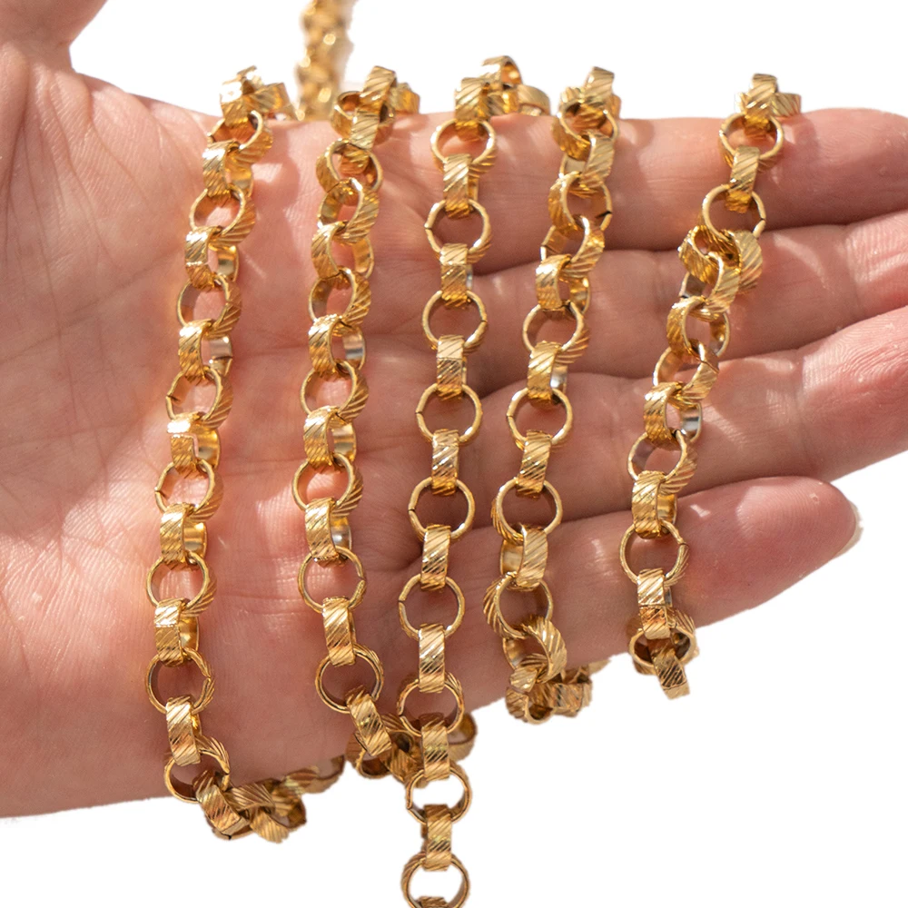 

1Meter Stainless Steel 18K Golden Round Link Chain For DIY Necklace Bracelet Jewelry Making Findings Components Accessories