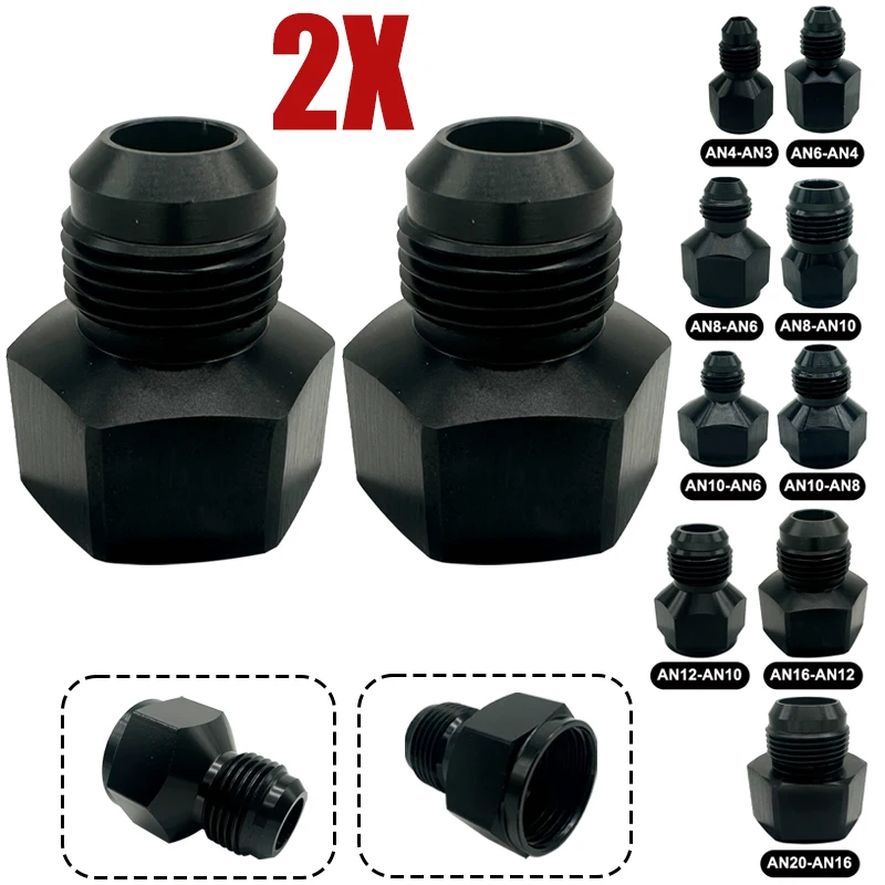 2XAluminum Reducer Expander Fitting Adapter Female To Male 3AN 4AN 6AN 8AN 10AN 12AN 16AN 20AN Oil Cooler Connector Hose Fitting