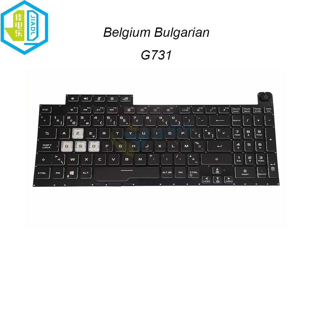 

Bulgaria AZERTY Belgian Keyboards RGB Colorful Backlit Keyboard For ASUS ROG strix G731 G731GU-EV044 G731GT Crystal Keycaps New