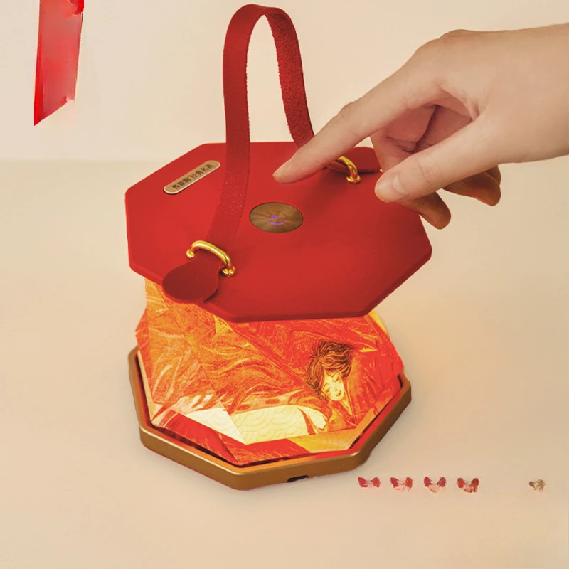 Rotating Book Light New Year's Small Gift Folding Atmosphere Night Light Creative Gift New Year's Gift Writer List Book Light