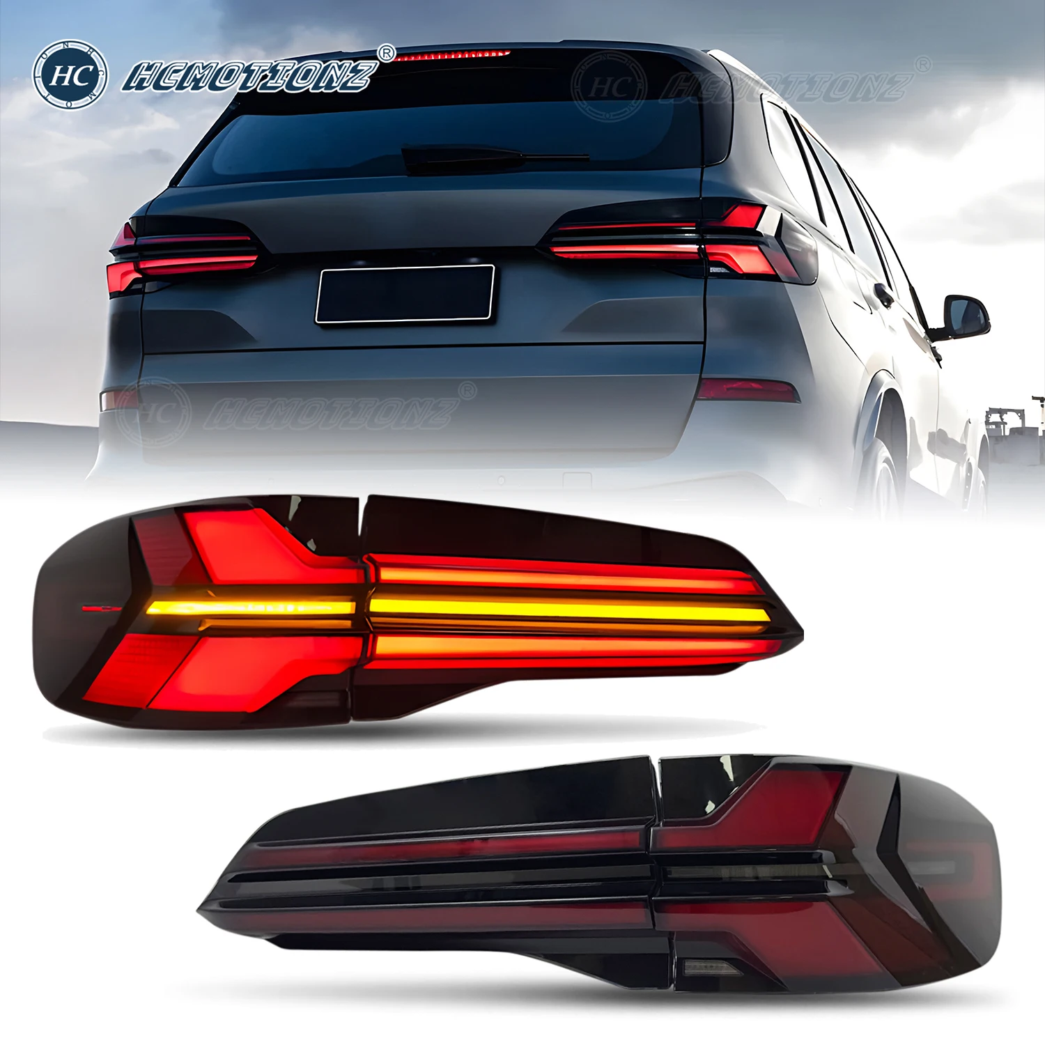 

HCMOTIONZ Car Rear Back Lamps Assembly Accessory 2018-2023 G05 New Upgrade DRL LED Taillight for BMW X5