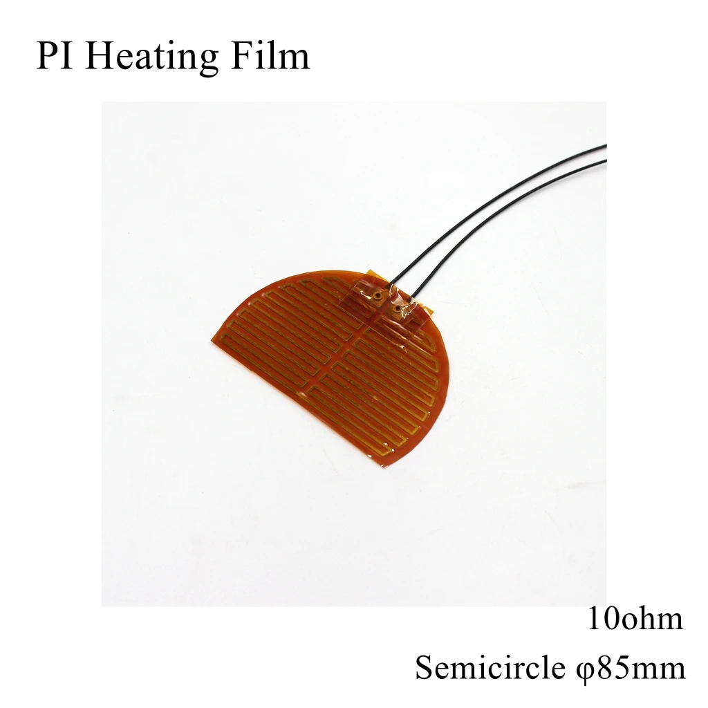 

Semicircle 85mm 5V 12V 24V 110V 220V PI Heating Film Polyimide Adhesive Electric Heater Plate Panel Pad Mat Oil Engine Tank