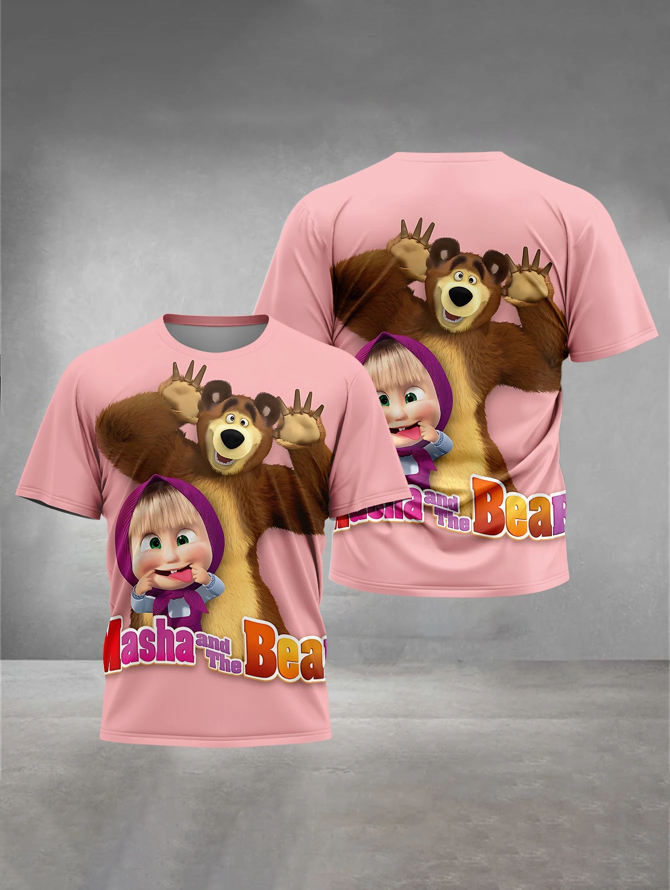 3D Print Cartoon M-Masha And The B-Bears Baby Clothing 5 to 14 Years Male Outdoor Clothes for Children Boy Girl Child Top Shirts