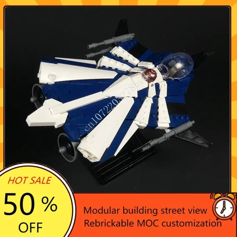 

736PCS DIY Azure Angel Minifig Scale War Military MOC Battle Model SpaceShip Custom Puzzle Architecture Assembly Toy Gift