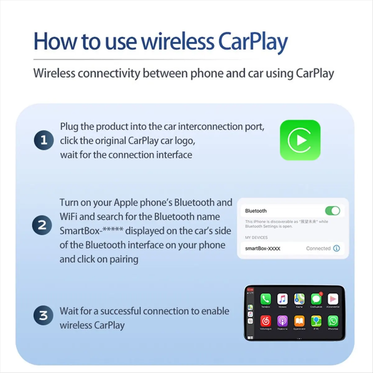 Summer sale  Wired to Wireless Adapter Box 2-in-1 Carplay and Android Auto Mini Box for USB/Type C Dongle Plug and Play Auto Par