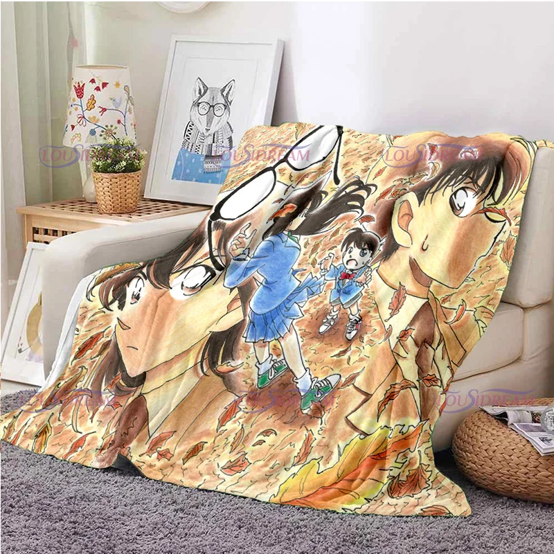 Classic Anime Detective Conan Detective Blankets Kudo New One Home Flannel Blankets Sofa Maori Orchid Throw Blanket Bedspead