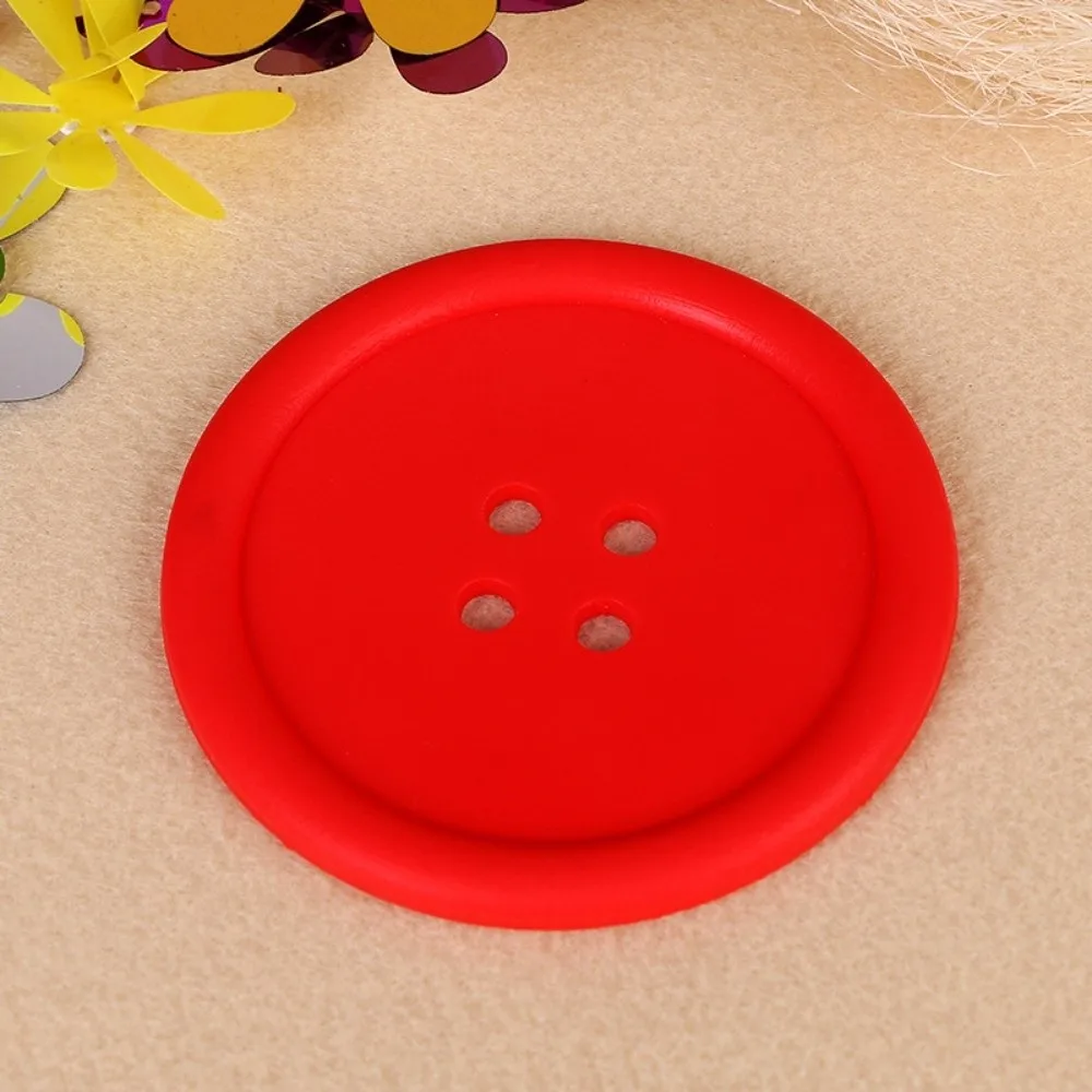 10pcs Non-slip Four-hole Button Coasters 5 Colors Creative Silicone Cup Pads Round Soft Insulation Cup Mat Restaurant