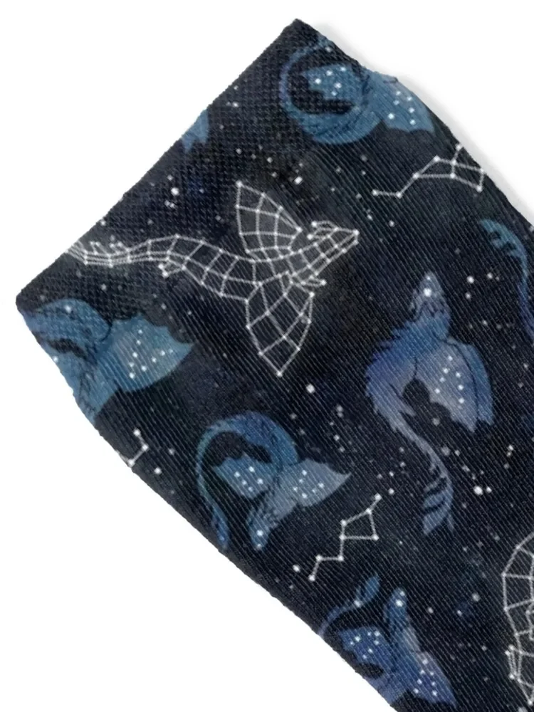 Dragon star constellations Socks floral Rugby Running moving stockings Socks Women Men's