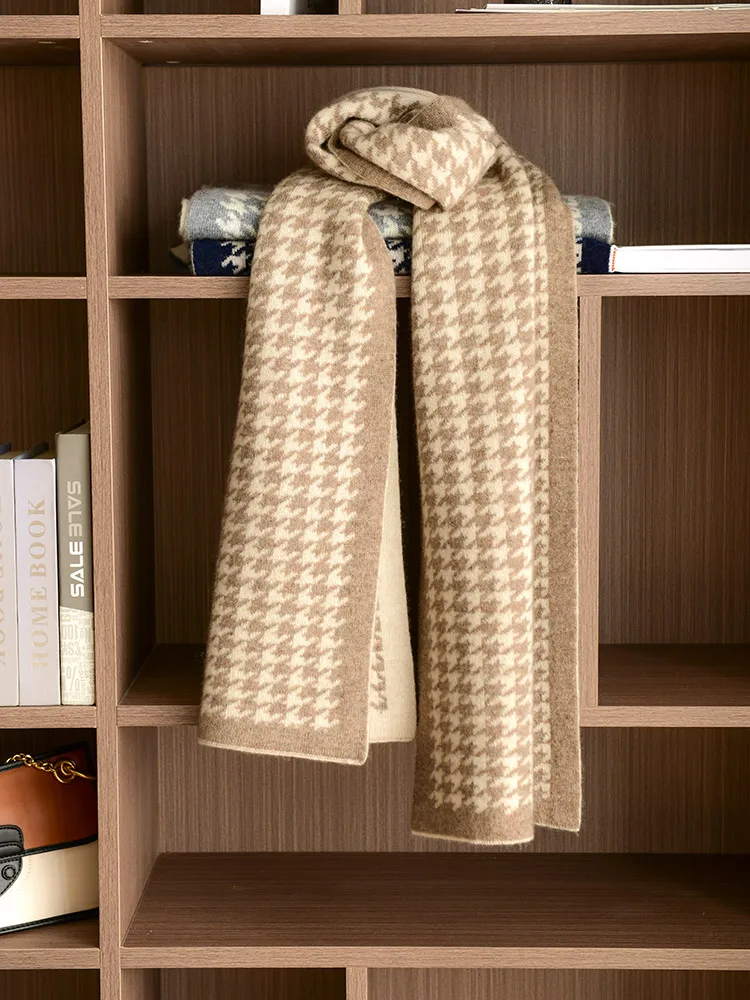 Echarpes-pour-femmes-de-haute-qualite-100-cachemire-printemps-automne-hiver-tricots-pour-dames-echarpe-en-laine-merinos-a-motif-pied-de-poule-chale-de-luxe-pour-femmes