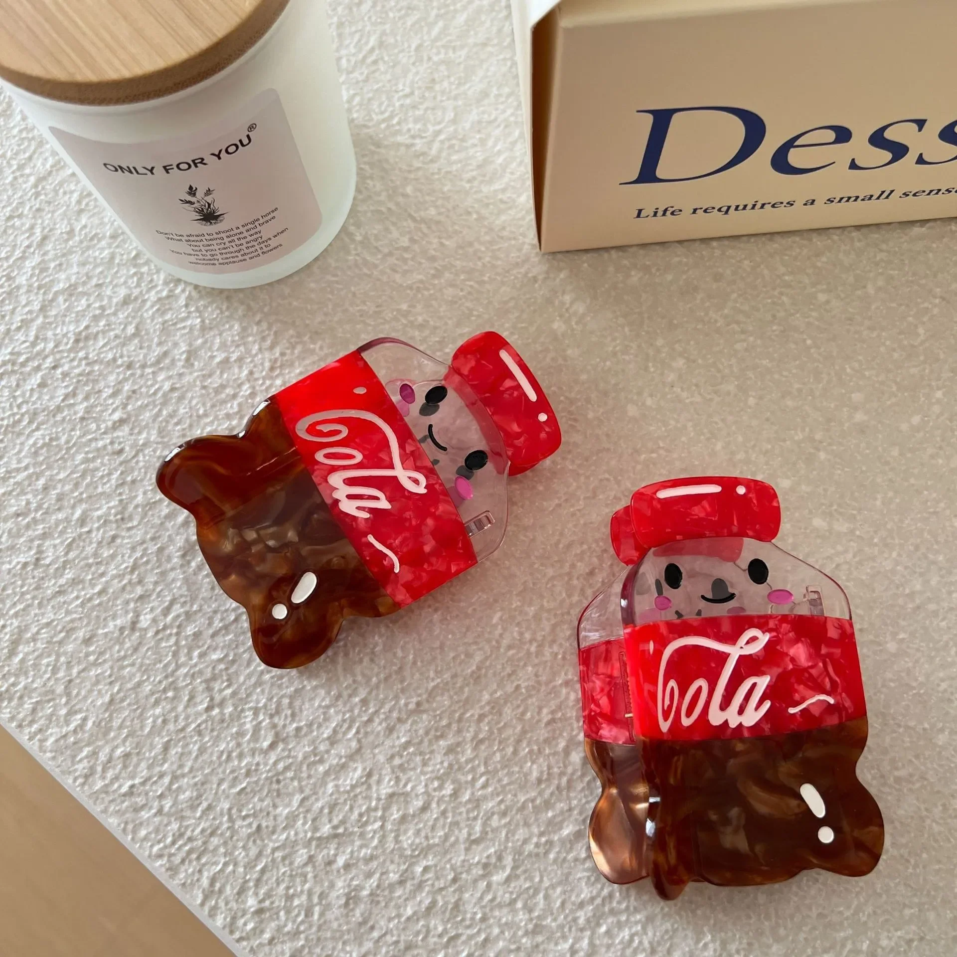 جديد كول كولا مشبك شعر متعة شرب زجاجة مشبك شعر خلات فحم الكوك الصيف مخلب كليب القرش كليب إكسسوارات الشعر للنساء الفتيات