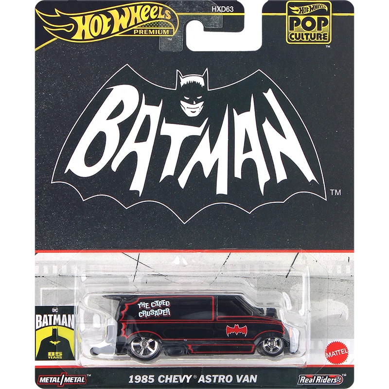 Mattel Hot Wheels Premium Car Pop Culture Batman Diecast 1/64 Toys for Boys 1985 Chevy Astro Van Vehicles Models Birthday Gift