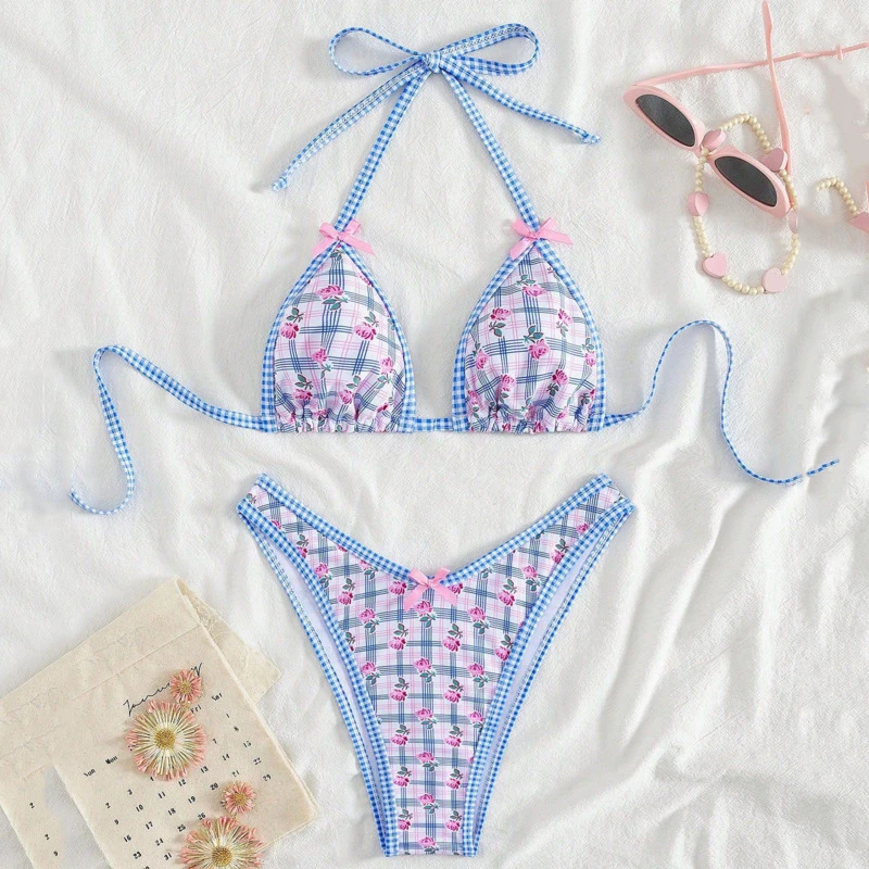 

Summer Sexy Bow Bikinis Women's Swimwear Female Swimsuit For Swim Wear Bathing Suits Brazilian Bikini Set Beachwear Pool Bather