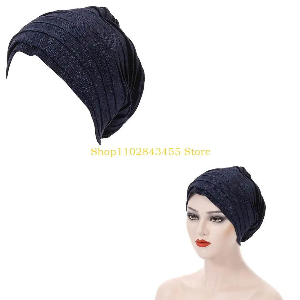49MC Stylish Head Scarf Wrap for Women Soft Headties Hat African Headgear Fashion Headties Hair Accessory