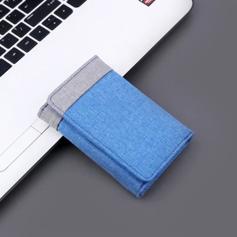 New Canvas Wallet Short 3 Fold Men Wallet Denim Contrast Colors Ultralight Small Wallet Men