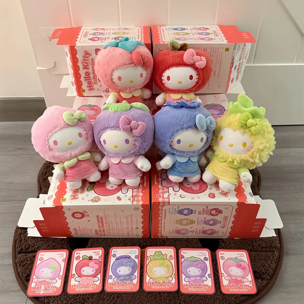 

Kawaii Hello Kitty Genuine Fruity Paradise Series Blind Box Anime Figure Vinyl Dolls Pendant Pendant Mystery Box Toys Gift