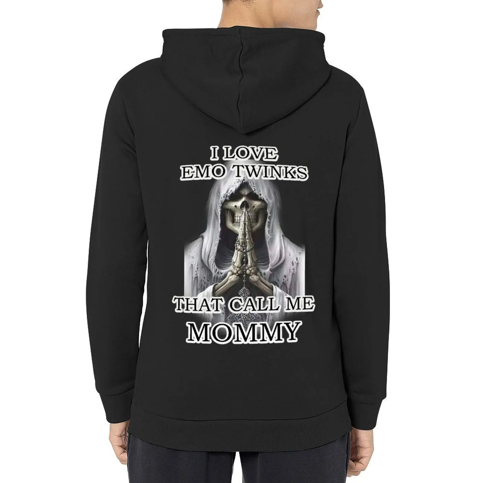 

i love emo twinks that call me mommy skeleton meme Hoodie graphic t shirts men men's clothing hooded shirt men's oversize hoodie