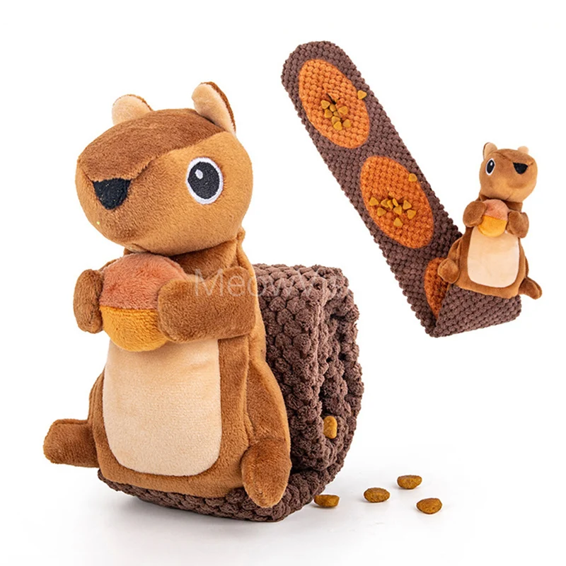 

Squirrel Snuffle Plush Toy Foraging Interactive Puzzle Toy with Hidden Treat Pocket Stress Relief & Slow Feeding Puzzle for Pets