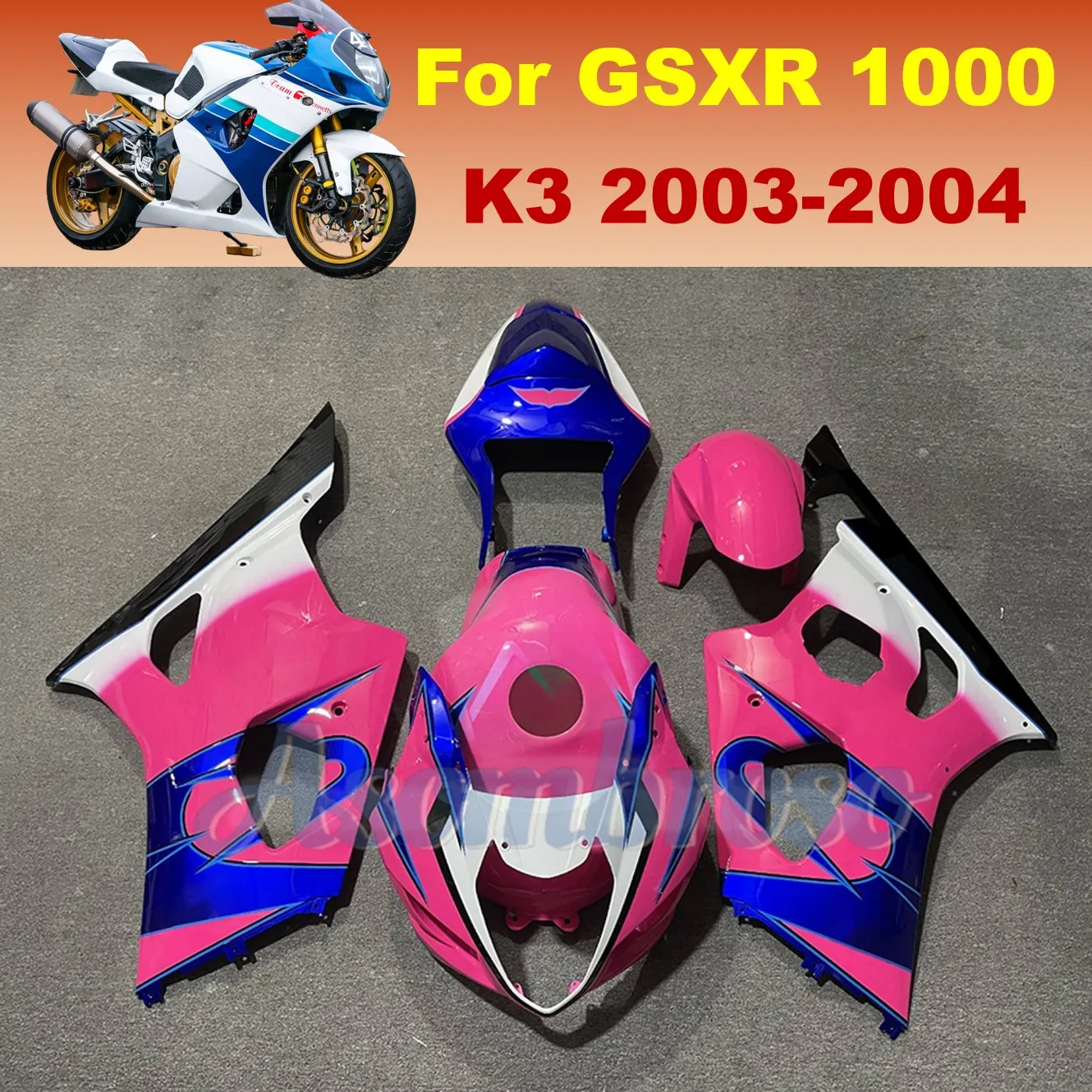 GSXR 1000 2003 2004 K3 GSX-R1000 Fairing Kit Motorcycle Accessories Body Panels kit for Customized Bike Modification