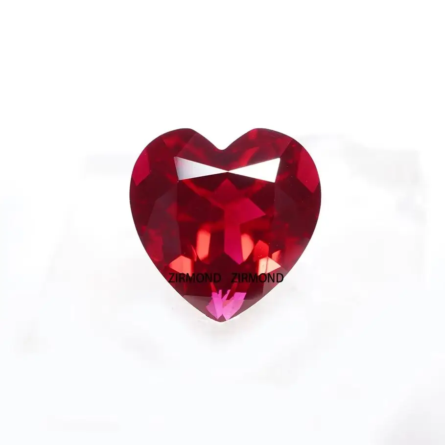 

Certified Fancy Lab Grown Ruby Heart Cut Pigeon Blood Color Loose Gemstones for Engagement Rings