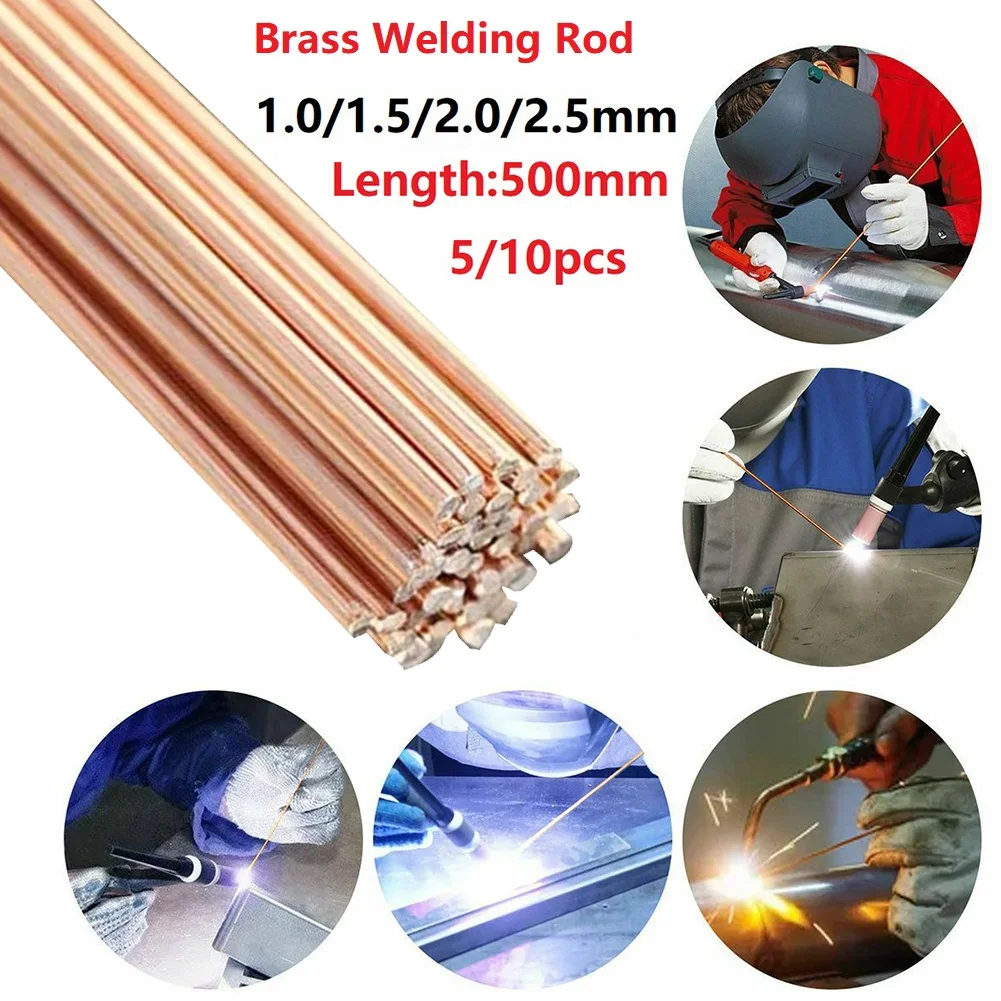 5/10pcs 500mm Length Phosphor Copper Welding Rod Electrode Welding Rod Brass Welding Wire Soldering Rod No Need Solder Powder