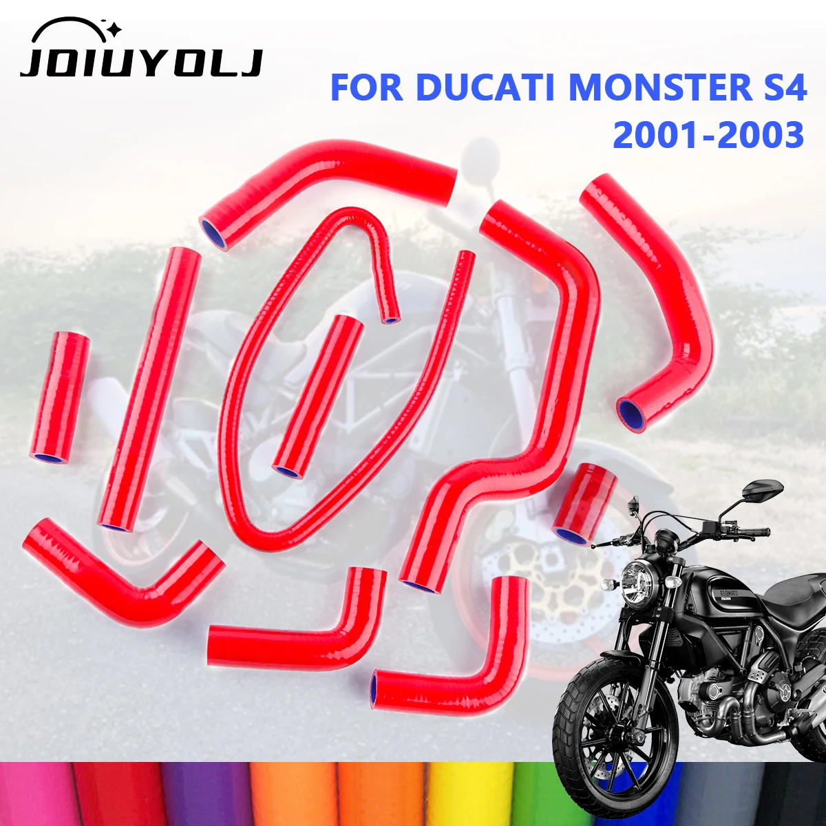 

For 2001 2002 2003 Ducati Monster S4 S4R Motorcycle Silicone Radiator Coolant Hose Kit