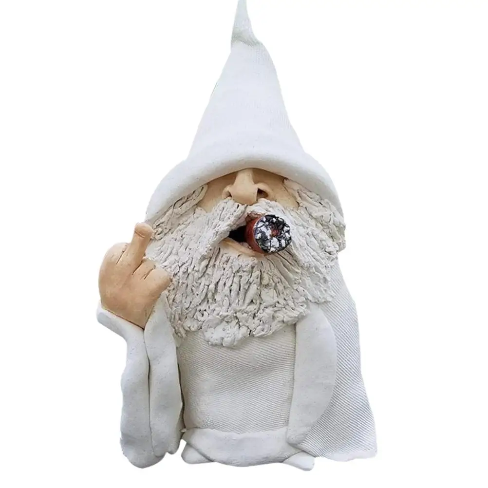 

Dirty White Dwarf Gnomes Statue Desktop Resin Crafts Indoors Outdoor Garden Lawn Driveway Decoration