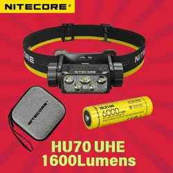 NITECORE HC70 UHE 1600Lumens USB-C Rechargeable Headlamp Max Beam Distance 156M White+Red Light With 6000mAH Battery