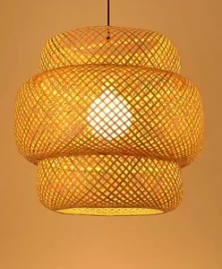 Modern Bamboo Hand Woven Bamboo Art Chandelier 50cm Dining Rroom Bamboo Lantern Chandelier Bedroom Dining Room Lamp  Room Decor