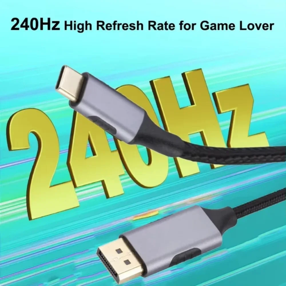 USB C To 4K 144Hz Display Port Cable 8K@60Hz DP Type C 3.1 To Display Port 1.4 Cable Thunderbolt 3 4 For MacBook Air Pro Samsung