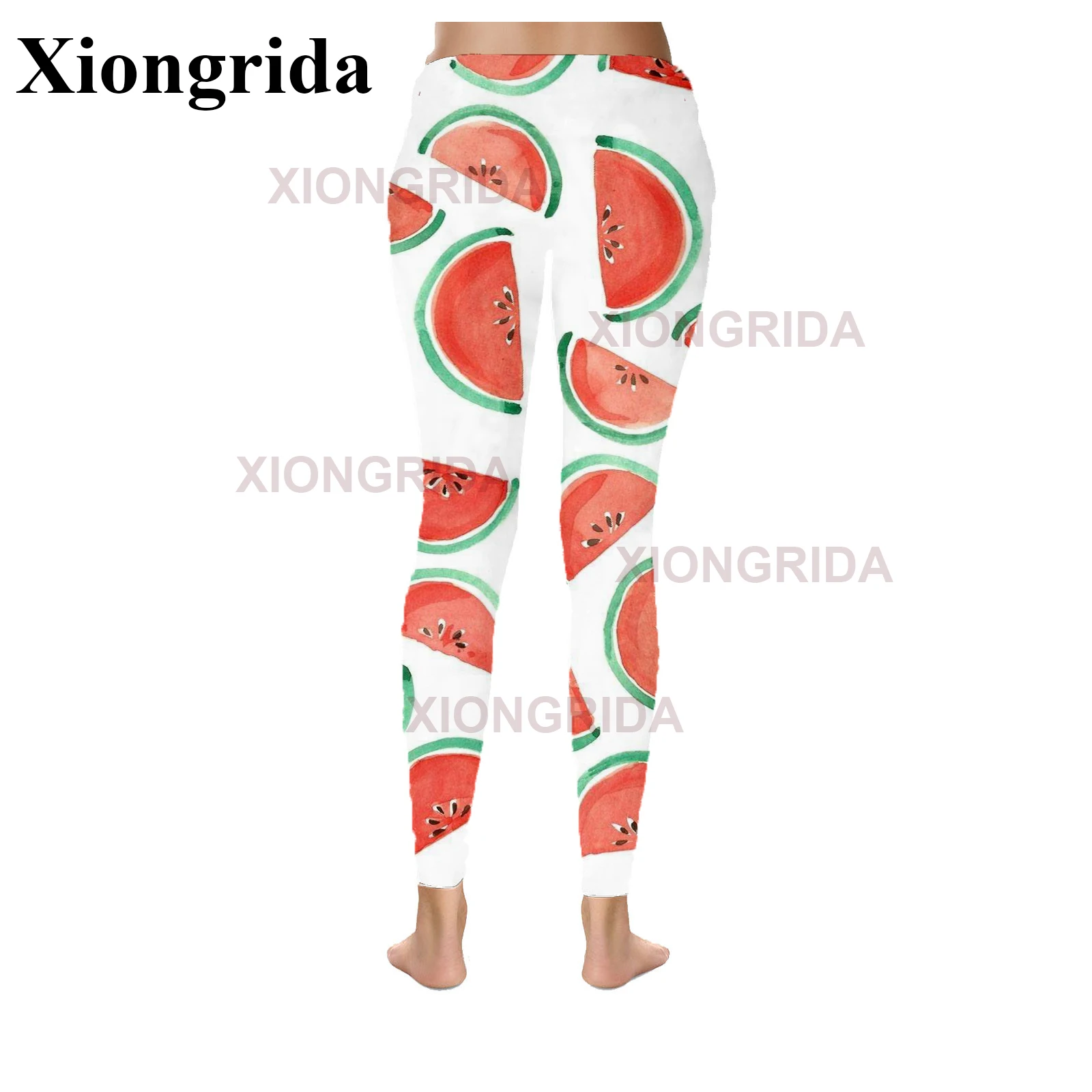 Leggings con Estampado de sandía para mujer, pantalones con estampado 3D, mallas deportivas ajustadas elásticas, parte inferior de Fitness, S-4XL