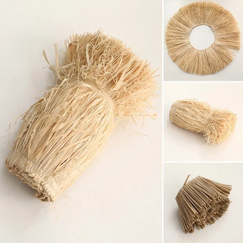 Raffia Grass Row Tassel Trimmings Natural Color Raffia Grass Indoor Study Background Wall Decorations Bohe Diy Raffia Garland