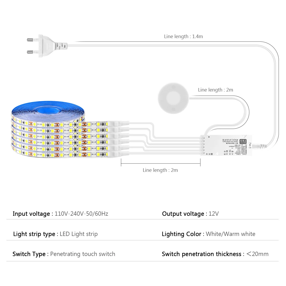 Dwuwarstwowe taśmy LED FPCB 12V Penetrable Wood Touch Sensor Switch DIY Ściemnialne półki Liquor Cabinet Backlight Lamp