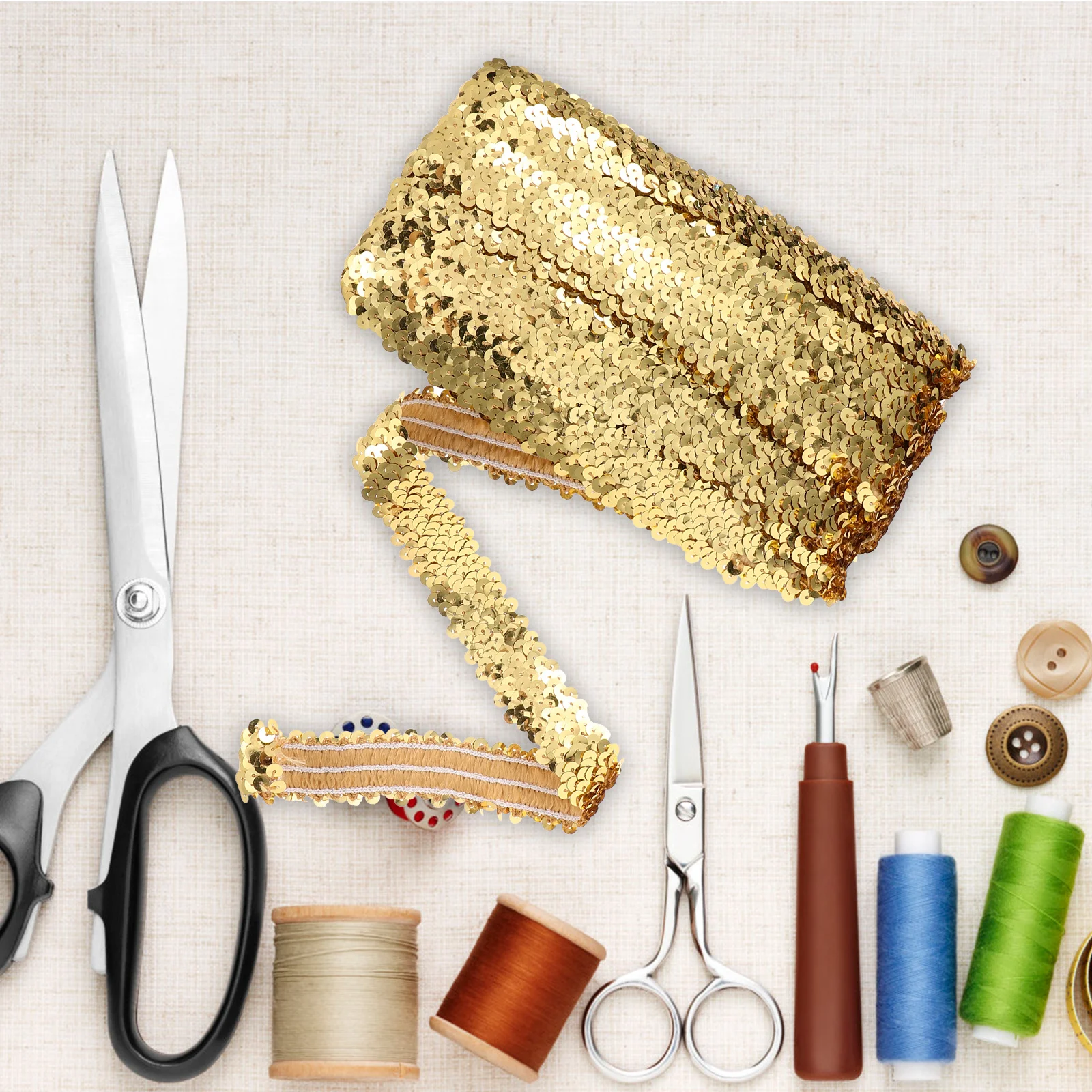 

Bright Elastic Waistband Sequin Trim Stretch Sparkling Cuttable Fringe for DIY Clothing Costume Embroidery Craft Decoration