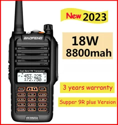 วิทยุสื่อสาร2024 Baofeng UV PLUS อัพเกรด uv9r 40กม. 50กม. เครื่องรับส่งวิทยุ18W HF UHF UHF HAM วิทยุ CB ระยะไกล