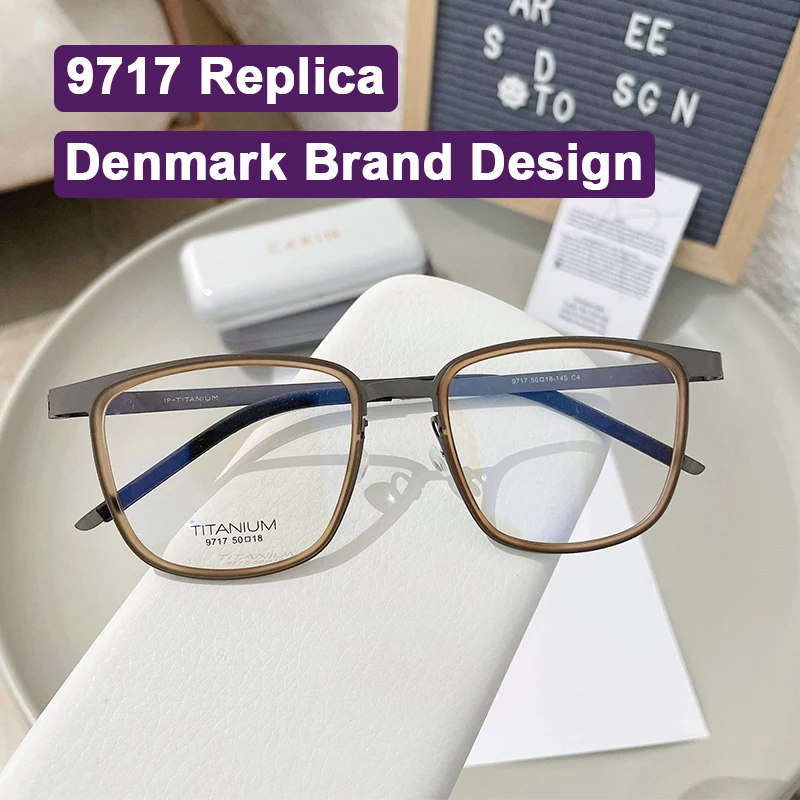 

Denmark Designer Replica Retro Square Pure Titanium Frames Acetate Ring Eyeglasses Man Woman Screwless Glasses Business Eyeglass