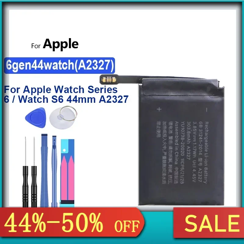 Portable Battery 265.9mAh-309mAh For Apple Watch Series 6 7 S6 S7 44mm 40mm 41mm 45mm A2552 A2663 A2345 A2327