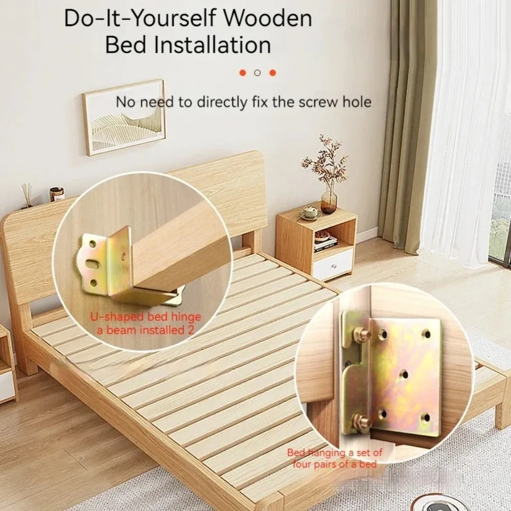 Gifts Thickened Bed Hinge Beams Connector Bed Beam Hook Up Steel Bedstead Furniture Hardware U-shaped Bed Board Fixing Bracket