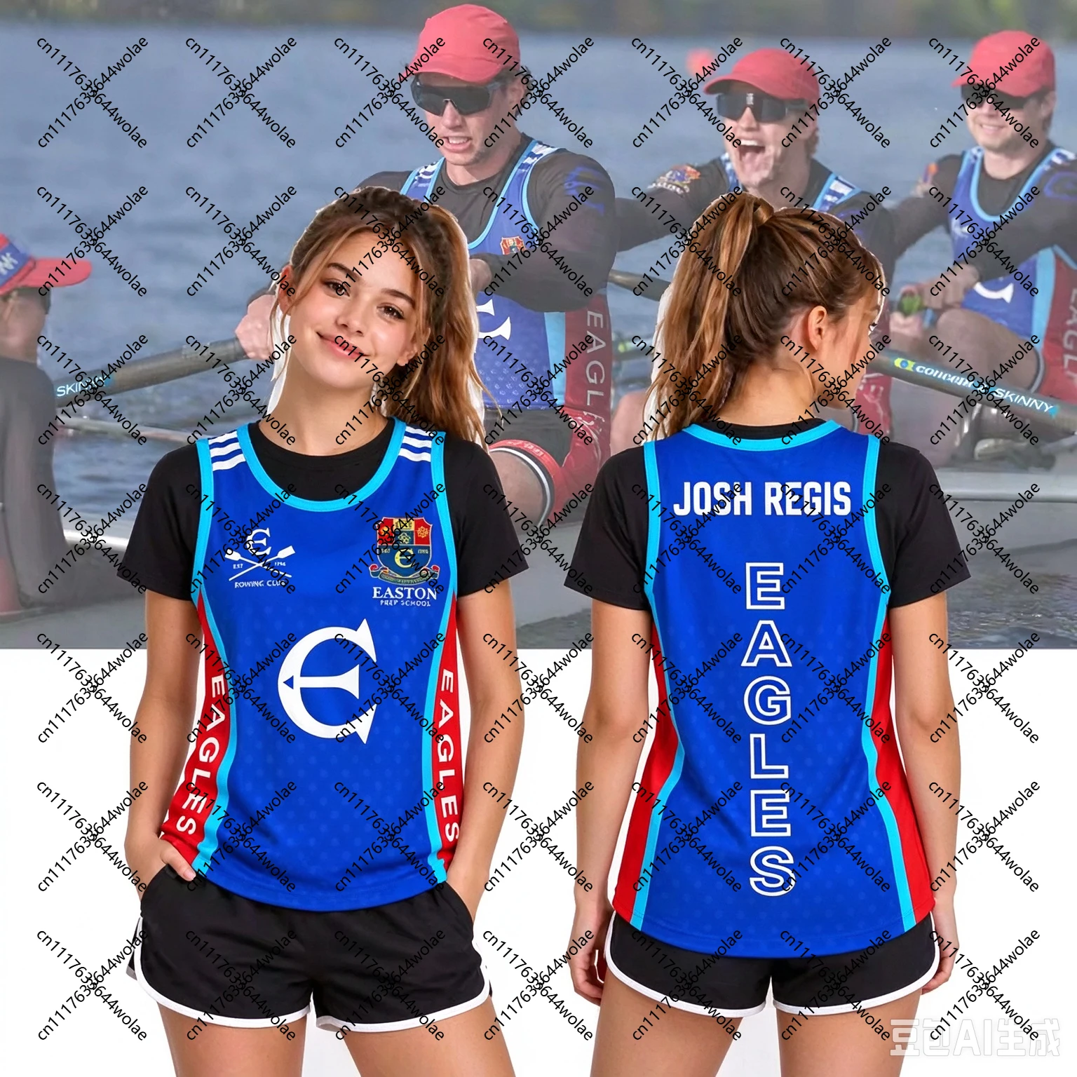 2026 New Summer Women's T-Shirt Crew Girl TV Series Merch EASTON PREP Style Preppy Tank Top EAGLES Rowing Team Uniform