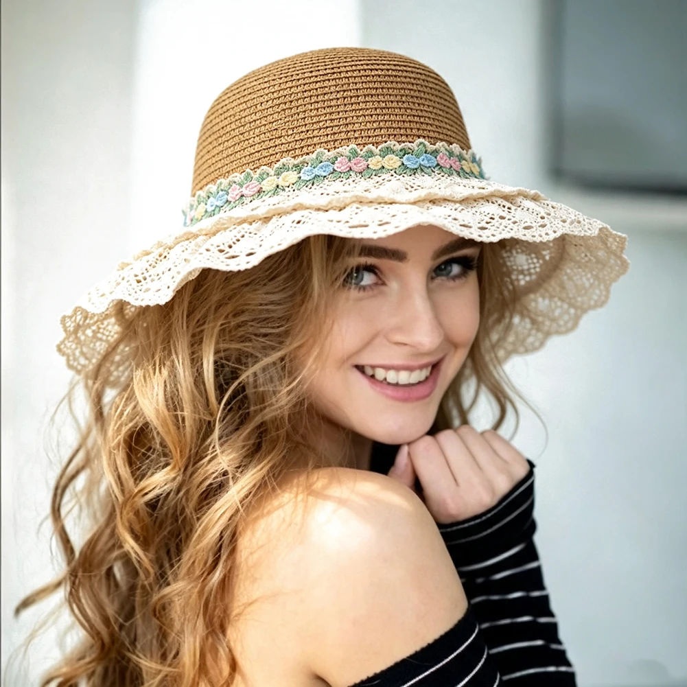 Airy Papyrus Straw Hat Reflecting For french Victorian Aesthetics Wide Brim Dome Shape Ideal for Warm Weather Outdoor Activities