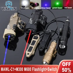 WADSN MAWL-C1 Tactical Laser IR Red Green Blue Dot Aiming Laser M300A M600U Flashlight White Light LED Scout Light For 20mm Rail