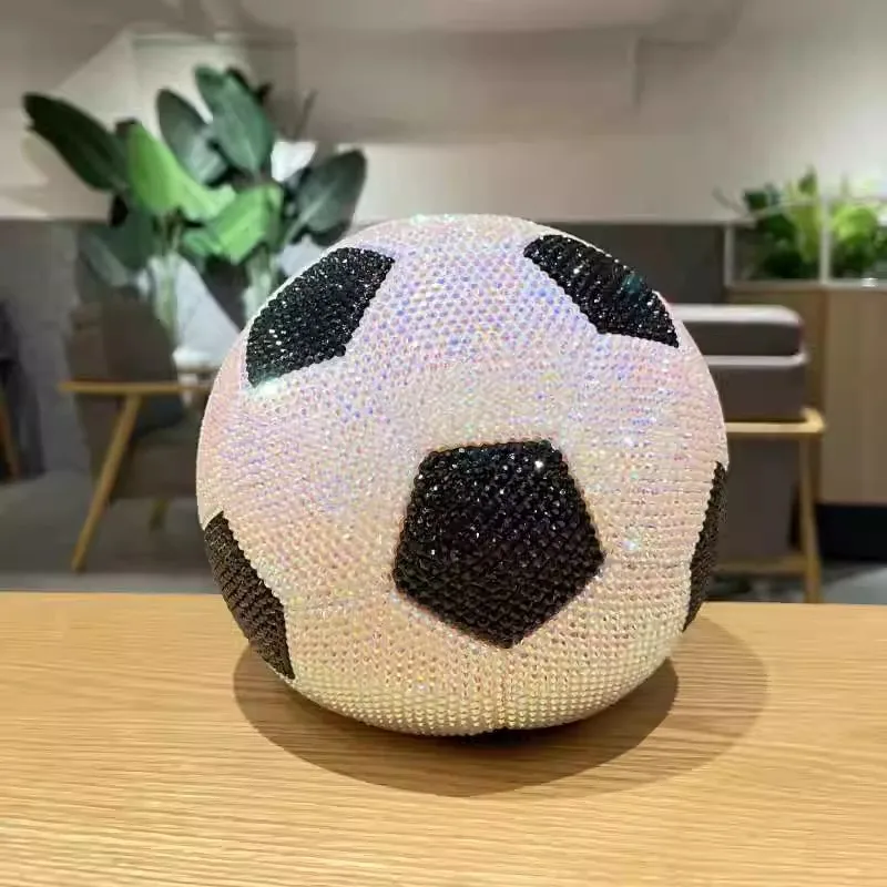 1pc Handmade DIY Rhinestone Football  Sparkle Stunning Creative Putting Decorate Piggy Money Bank