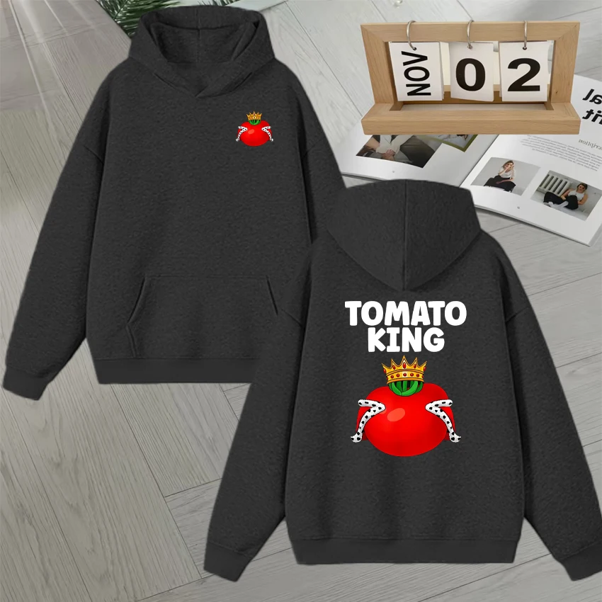Lustiges Tomaten-Kronen-Muster, geeignet für Pflanzenliebhaber, langärmelige Herren- und Damen-Hoodies, Herbst-Winter-Fleece, lockere Sweatshirts, Unisex