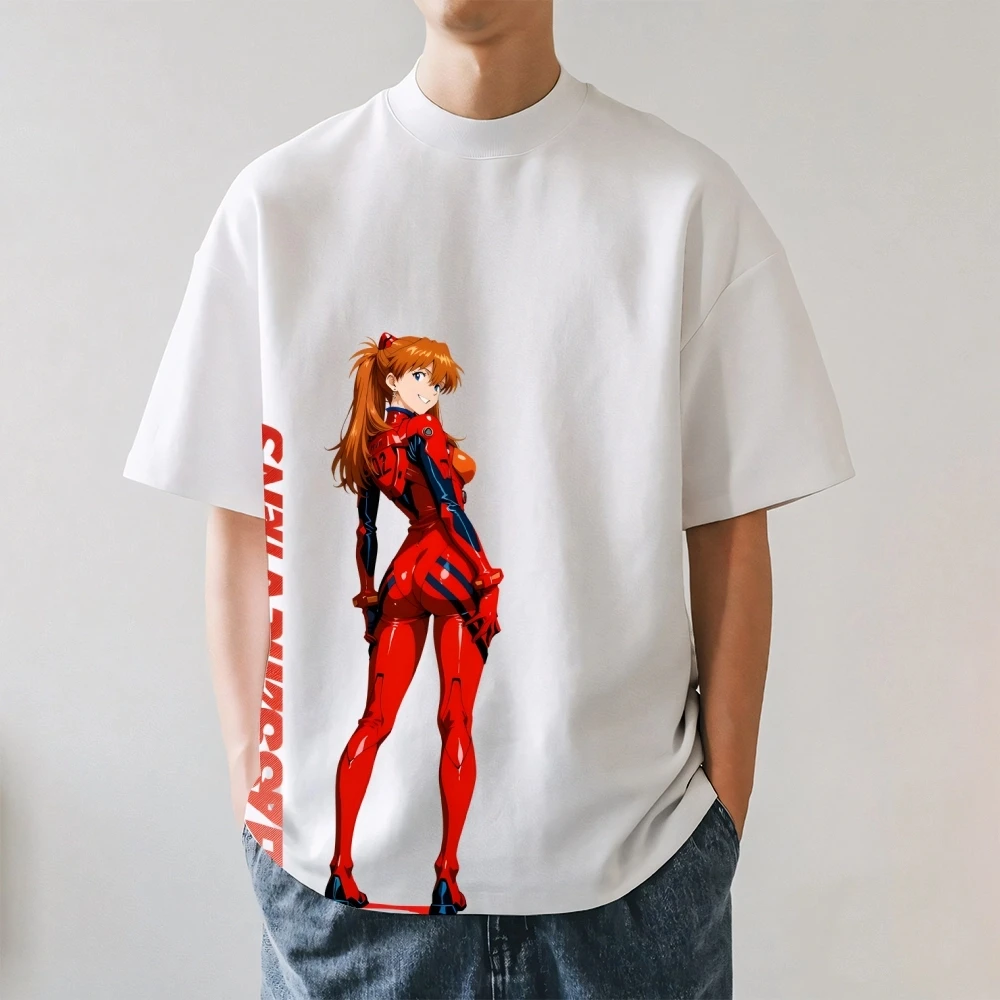 2026 Neues Evangelion Girl Print T-Shirt Kurzarm-T-Shirt Herren- und Damen-T-Shirt Herren-Oberteile Harajuku Streetwear