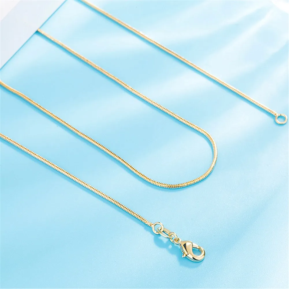 Original designer gold Color Classy 2MM Snake Chain Necklaces for Women Men 16-30 Inch party wedding Costume Jewelry Gifts