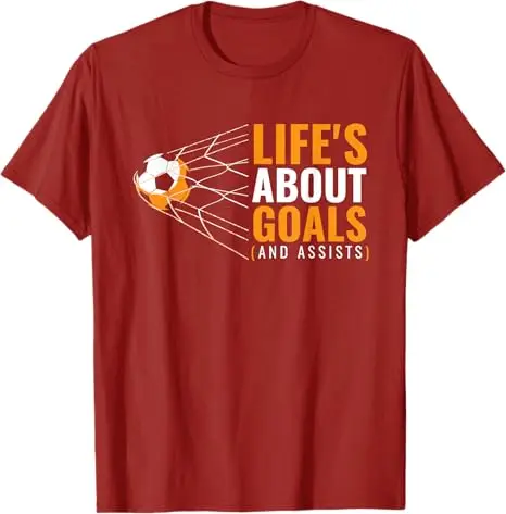 Das Leben besteht aus Toren und Vorlagen. Lustiges Zitat. Fußball-T-Shirt für Jugendliche. Y2k. Cooles Fußball-T-Shirt mit Fußballball-Grafik. Fußballspieler-Spruch-T-Shirt. Neuheit. – Detail 7
